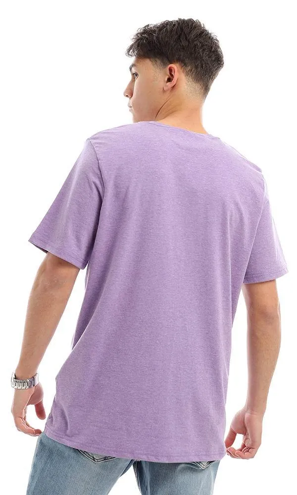 94607 Cotton V-Neck Regular Fit T-Shirt - Light Purple