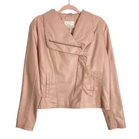 A New Day Pink Faux Leather Motto Jacket- Size XL