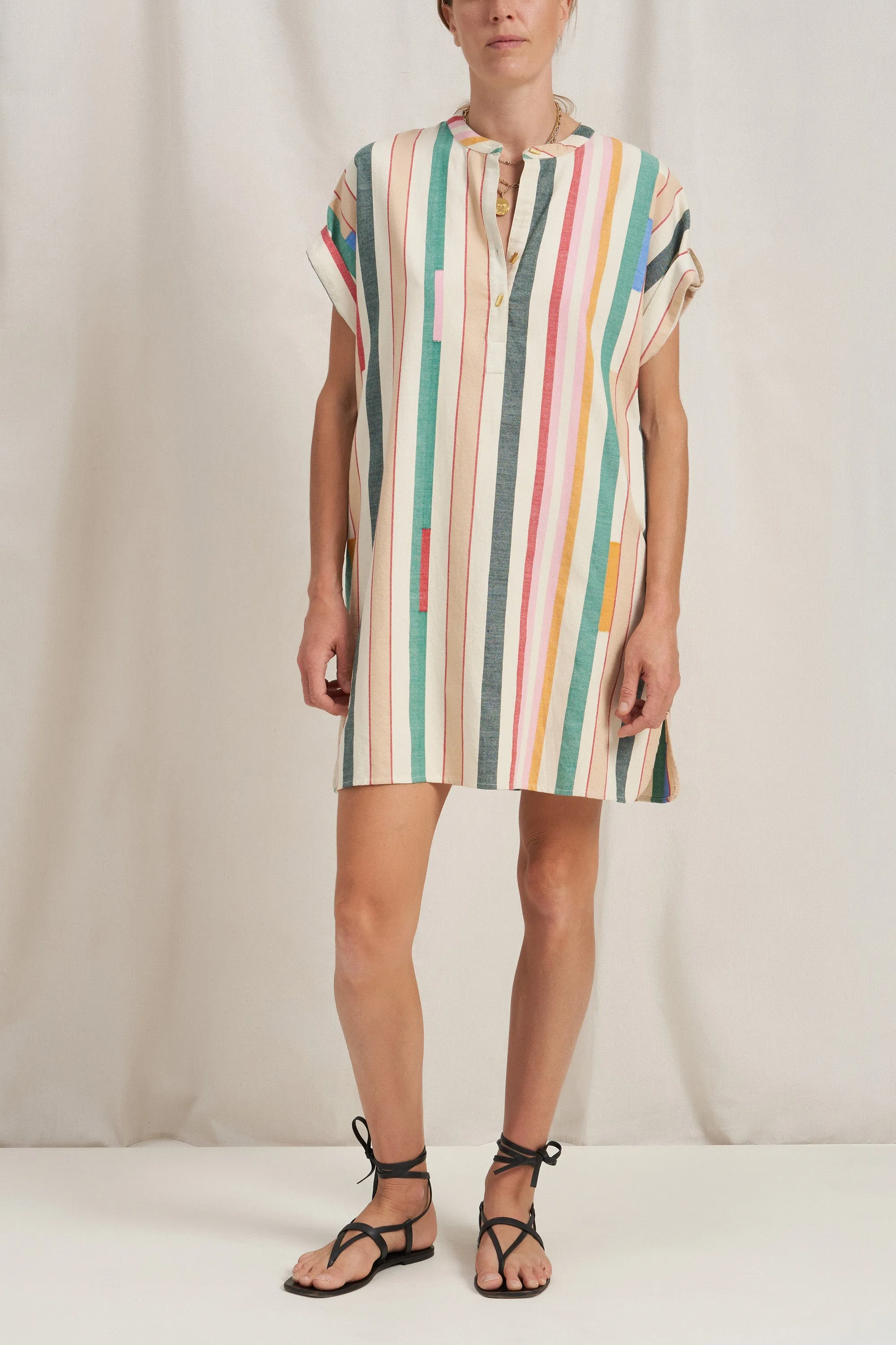 Athena Green Bazaar Stripe Tunic Dress