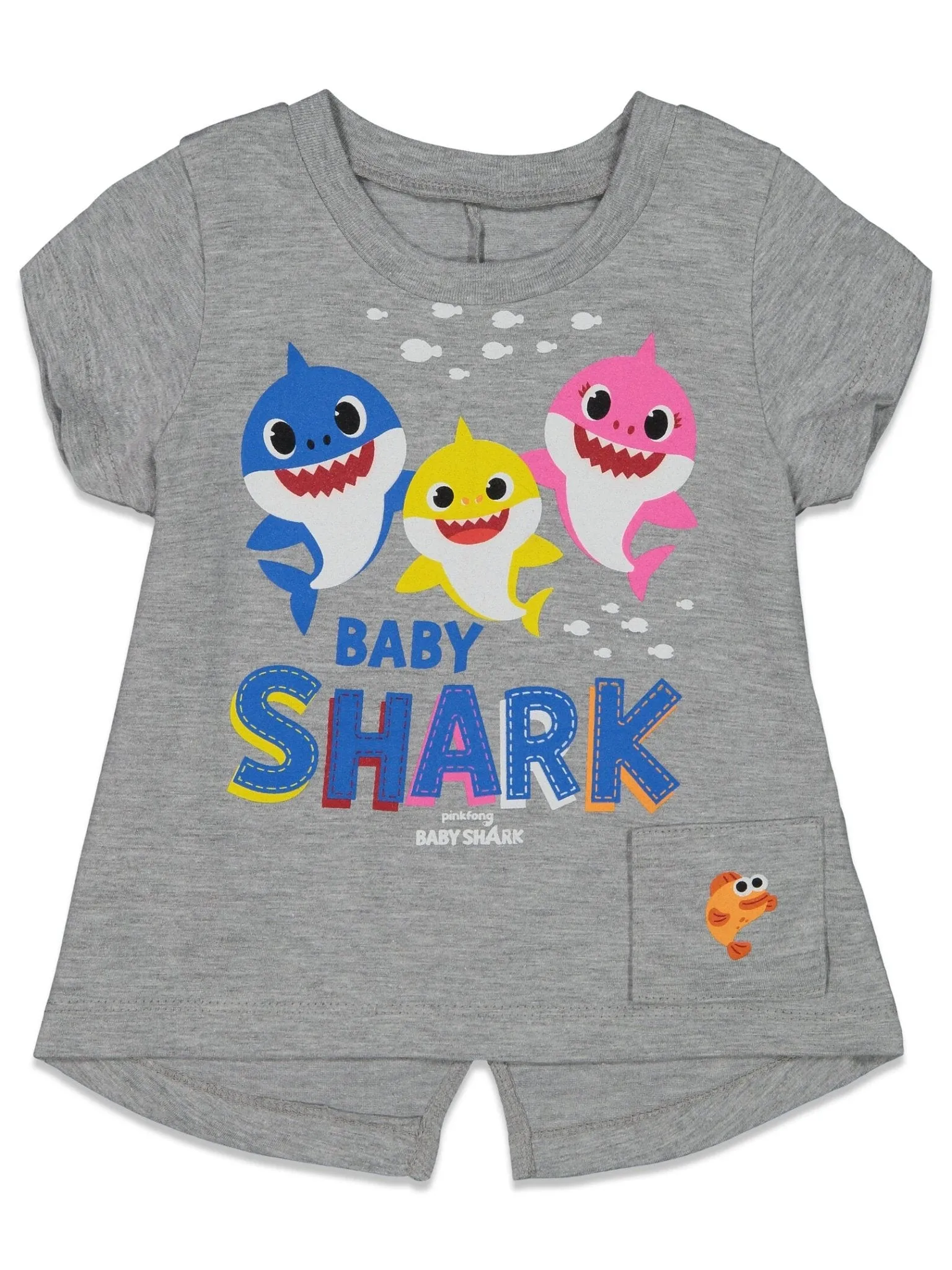 Baby Shark Graphic T-Shirt with iTalk Singing Sound Chip & Shorts