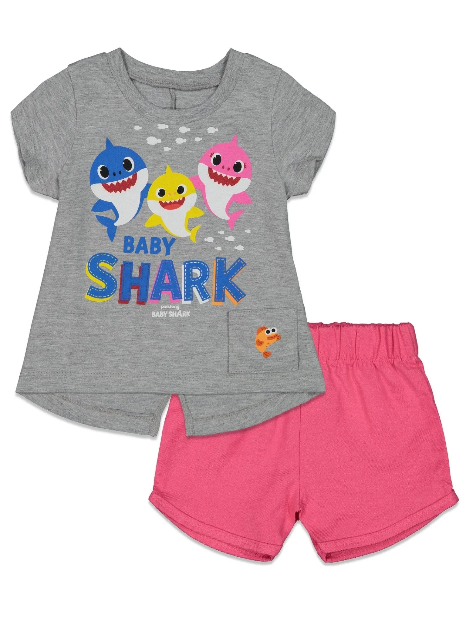 Baby Shark Graphic T-Shirt with iTalk Singing Sound Chip & Shorts