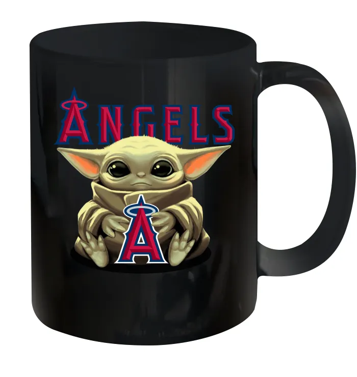 Baby Yoda Hugs Loves The Los Angeles Angels Baseball Ceramic Mug 11oz