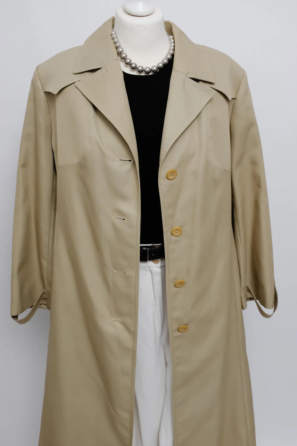 BEIGE CLASSY 1960 VINTAGE TRENCH COAT