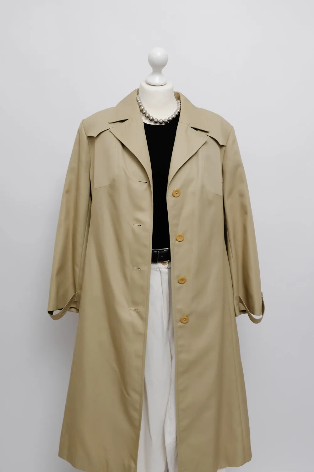 BEIGE CLASSY 1960 VINTAGE TRENCH COAT