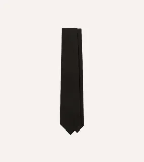 Black Pure Cashmere Solid Tipped Tie