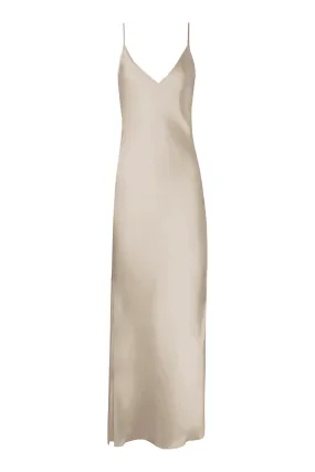 BM Full Length Slip Dress with Slit - Dust