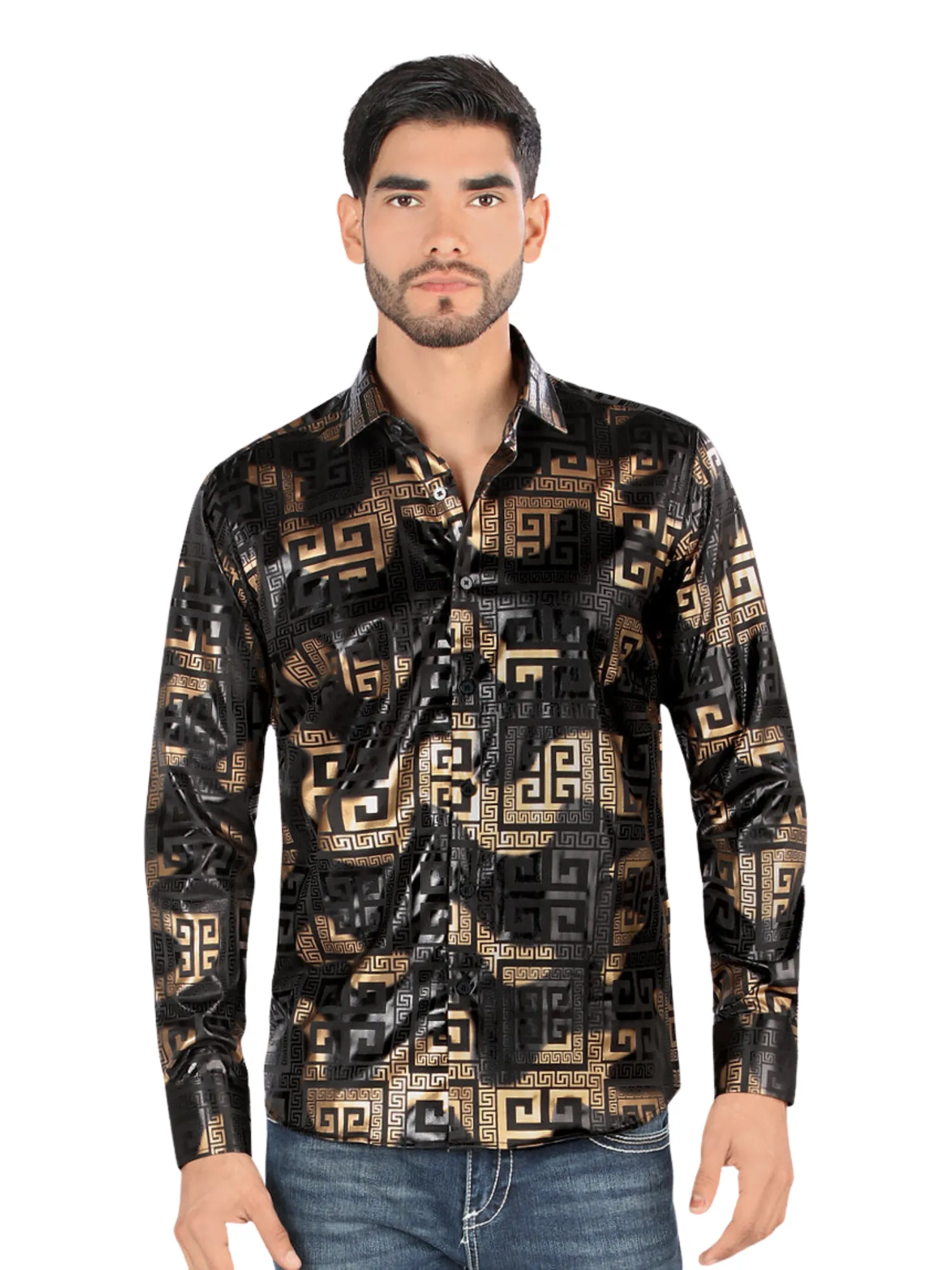 Camisa Casual Manga Larga Estampada para Hombre 'Montero' - ID: 0799