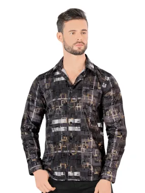 Camisa Casual Manga Larga Estampada para Hombre 'Montero' - ID: 0803