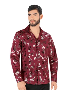 Camisa Casual Manga Larga Estampada para Hombre 'Montero' - ID: 0806