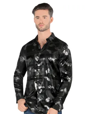 Camisa Casual Manga Larga Estampada para Hombre 'Montero' - ID: 3304