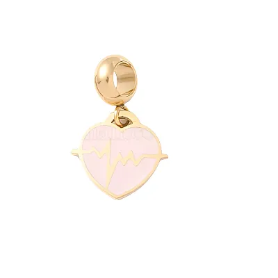 Charis Love Story European Single Charm Bead, Gold Stainless Steel (Purchase on Back Order 2-3 weeks)