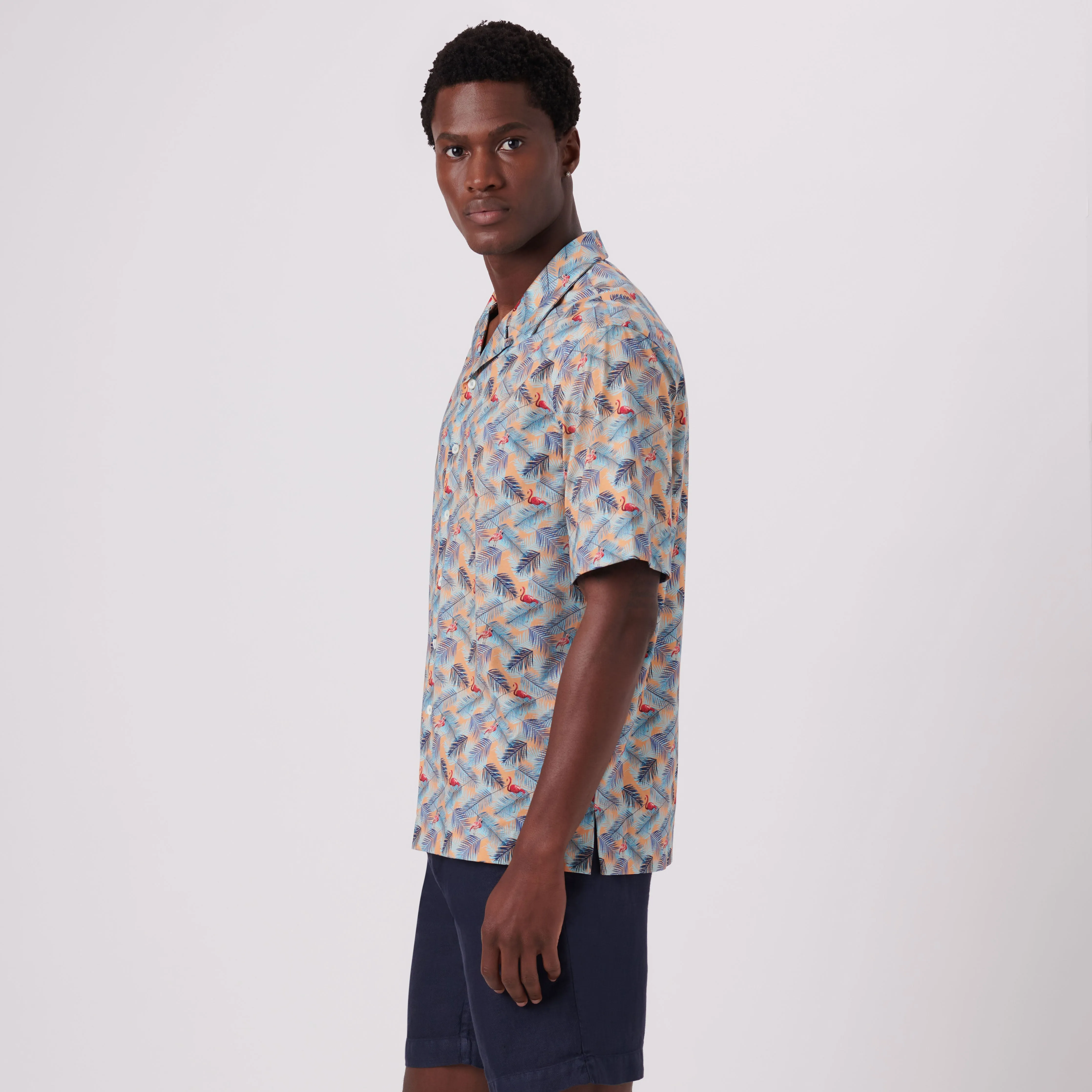 Cole Flamingo Print OoohCotton Camp Shirt