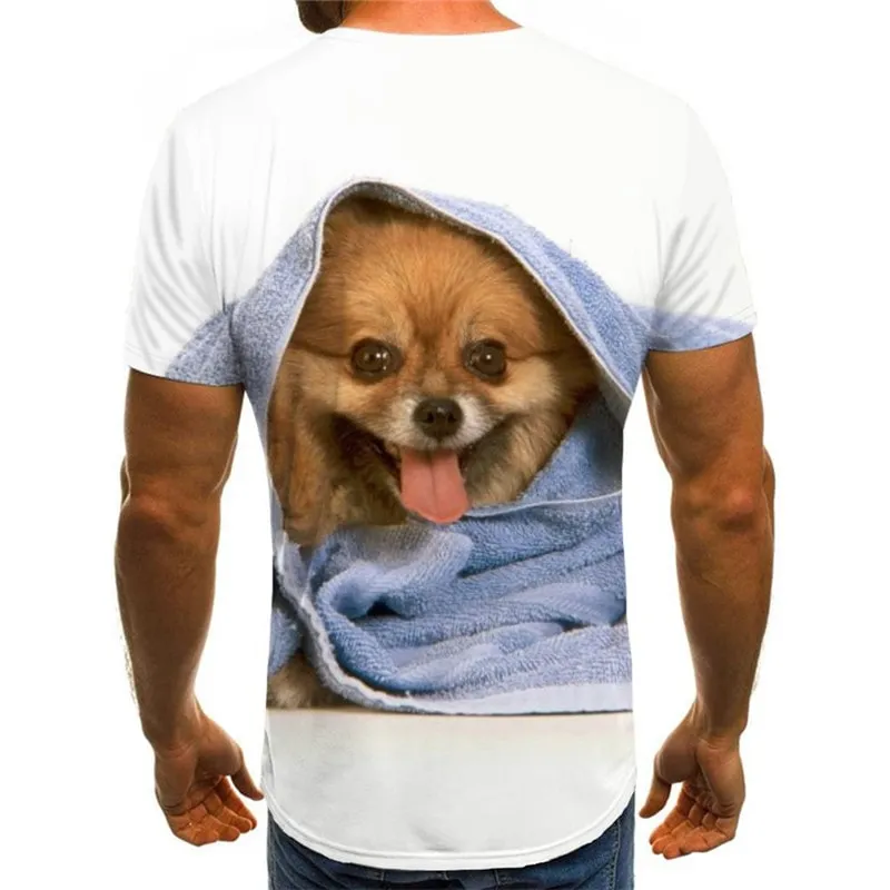 dog tshirt 3D tshirt Puppy Cute animal big Smart dogs male Casual art costume