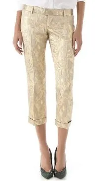 Dsquared2 - As Seen on the 2012 Fall Runway Collection, Look 6 - New Gold Brocade Trousers - IT 42