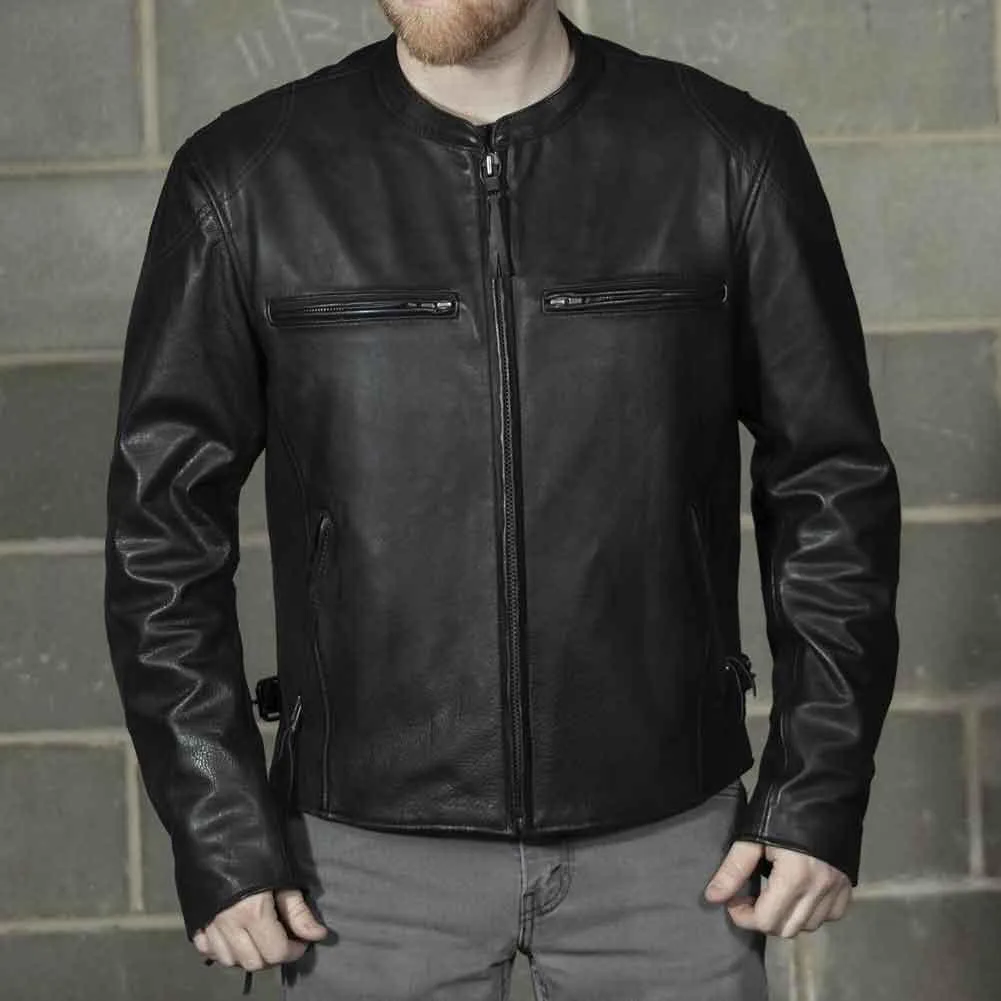 First Mfg Mens Indy Vented Leather Motorcycle Jacket