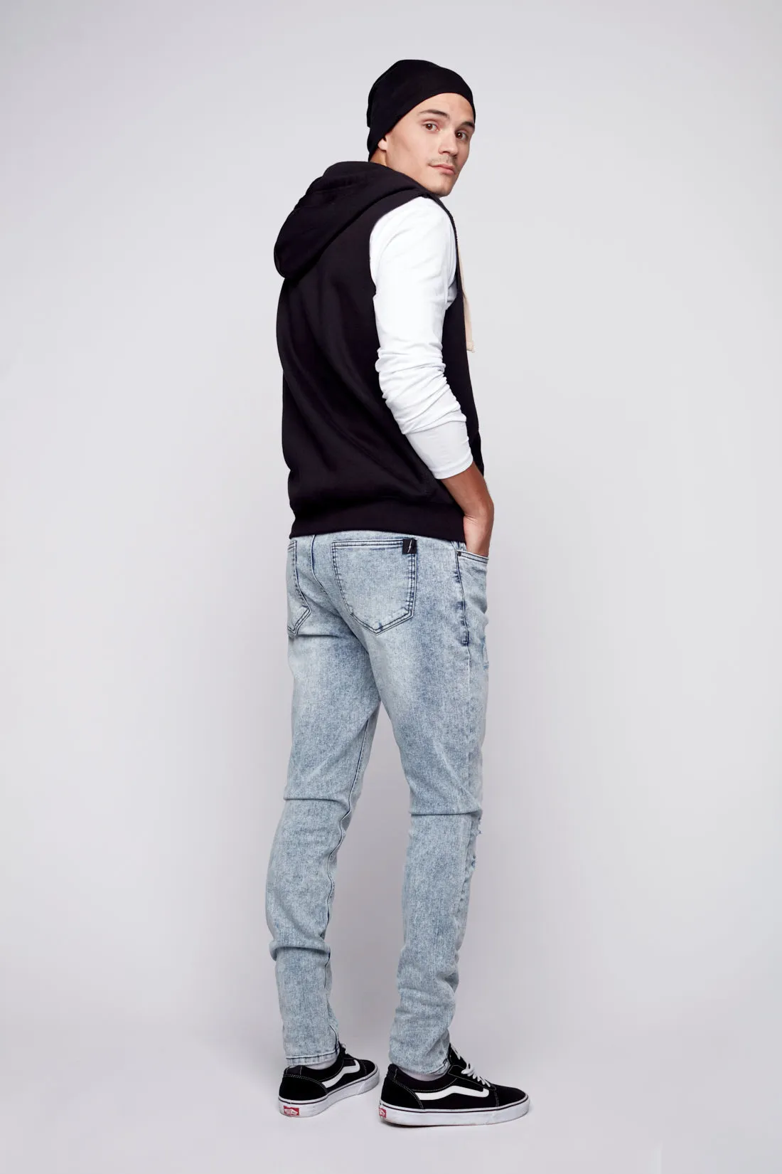 IDOL - Basic 5 Pockets Skinny  Jean - Indigo Acid