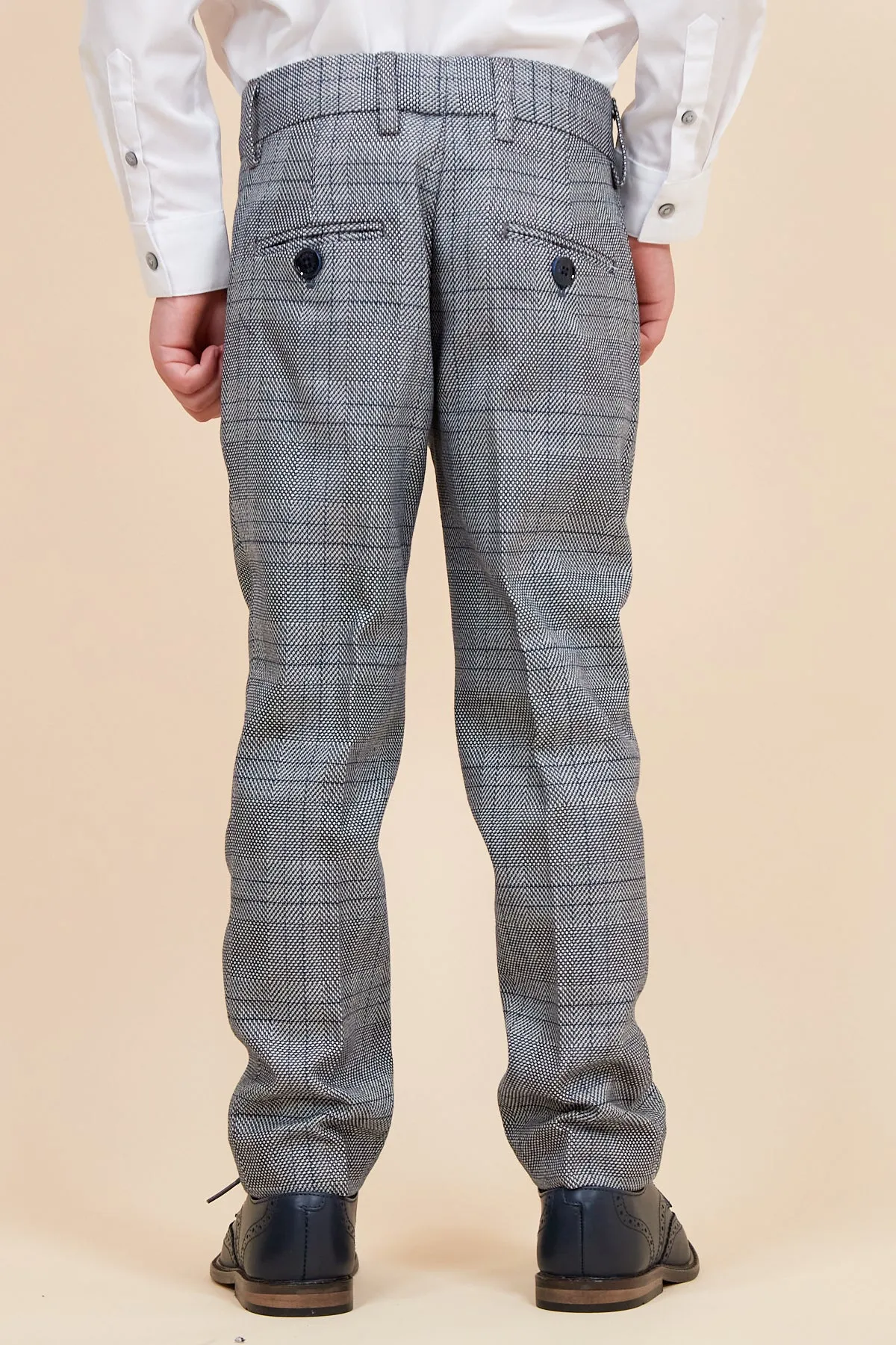 JERRY - Childrens Grey Check Three Piece Suit