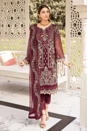 Maroon Heavy Embroidered Pakistani Style Suit