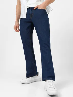 Men's Blue Washed Bootcut Jeans Stretchable