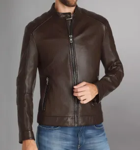 Mens Dark Brown Elegant Leather Jacket