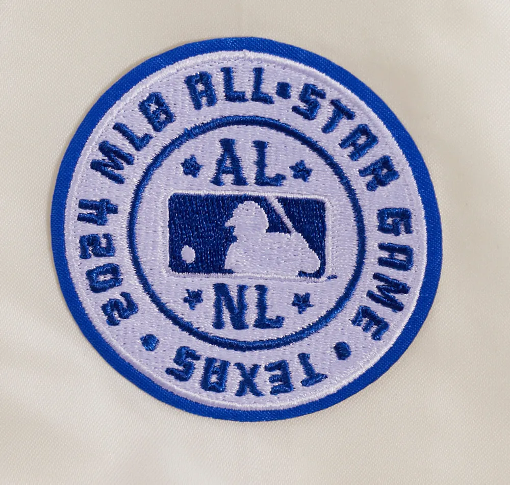 MLB ALL STAR 2024 WOMEN'S RIB SUBLIMATED SATIN JACKET (EGGSHELL/ ROYAL BLUE)