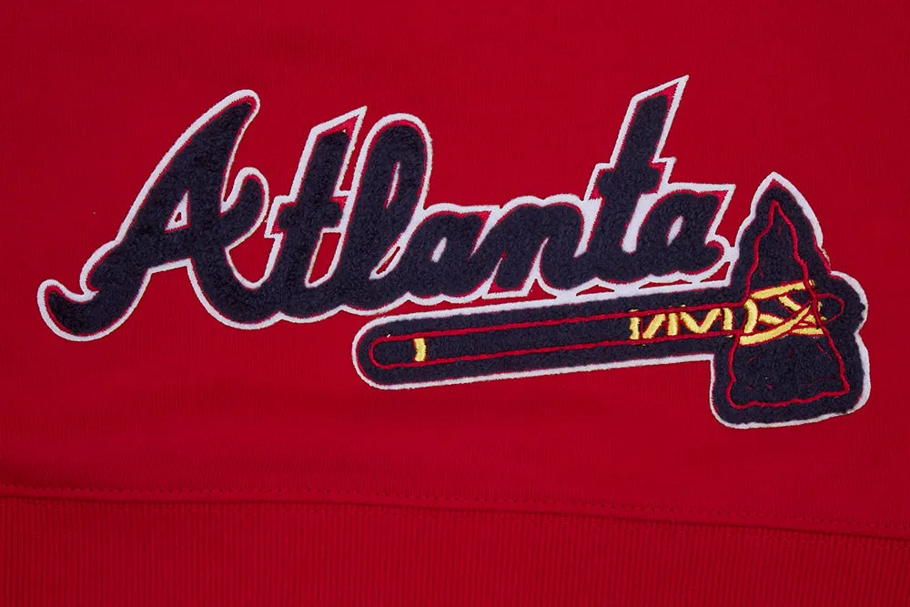 MLB ATLANTA BRAVES CLASSIC WOMEN'S CROPPED PO HOODIE (RED)