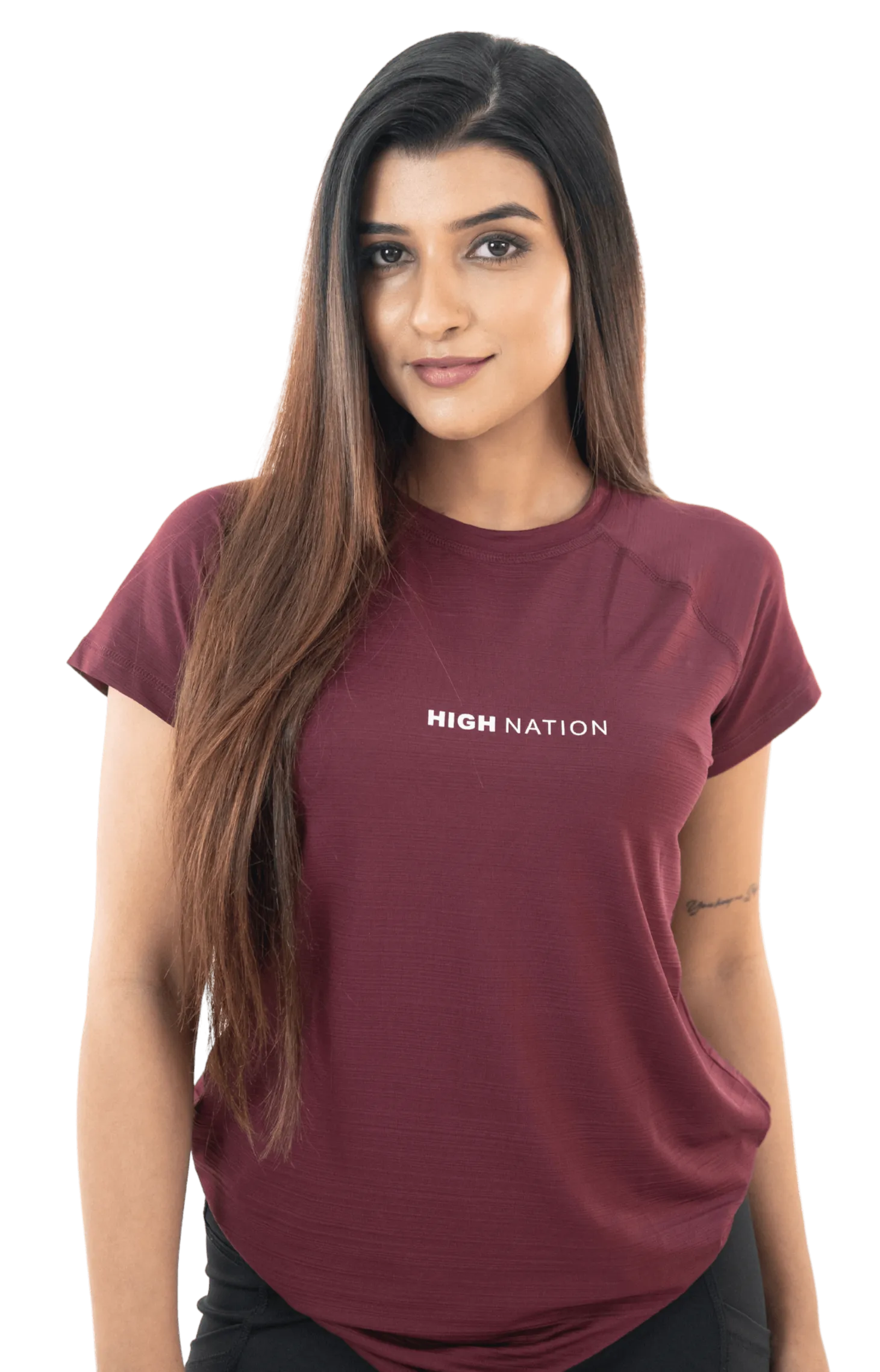 SOuLL Active Wine Red Half Sleeves T-Shirt