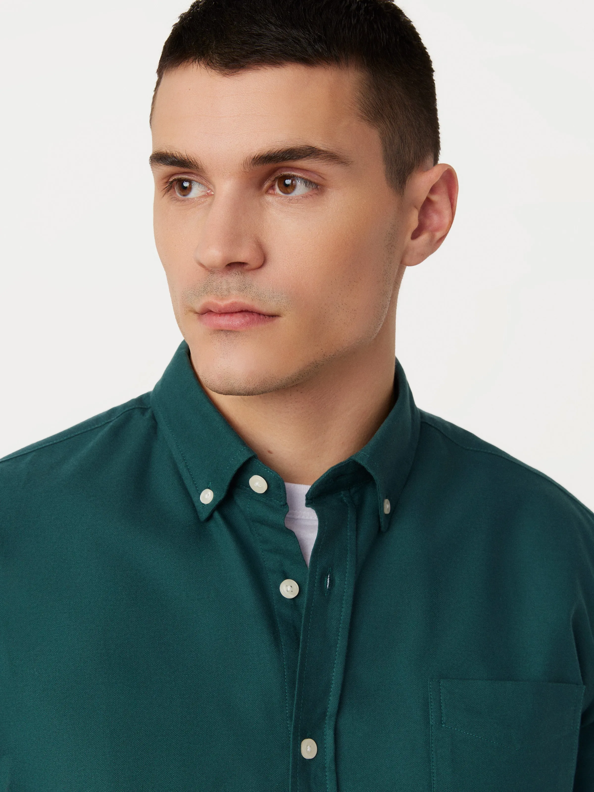 The Jasper Short Sleeve Oxford Shirt in Dark Cyprus