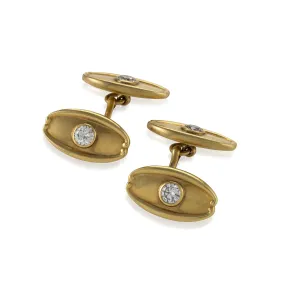 Tiffany & Co. Gold and Diamond Cuff Links