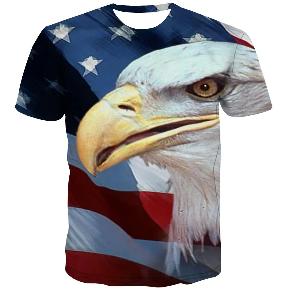 USA T shirts Men Animal Shirt Print Raptor T-shirts 3d Fly Tshirt Printed Eagle Tshirt Anime