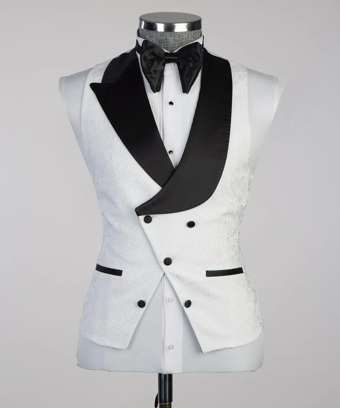 White cambridge tuxedo suit